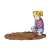 Girl Playing Color PNG