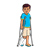 Boy with Crutches Color PNG