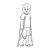 Boy with Crutches Line PNG