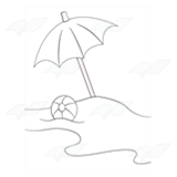 Umbrella and Beach Ball