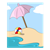 Umbrella and Beach Ball Color PNG