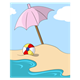 Umbrella and Beach Ball on the beach