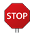 Stop Sign on Post Color PNG