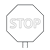Stop Sign on Post Line PNG