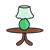 End Table with Lamp Color PNG