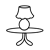 End Table with Lamp Line PNG