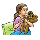 Girl Holding Teddy Bear 
