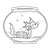 Goldfish in Bowl Line PNG
