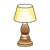 Wood and Brass Lamp Color PNG