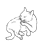 Cat Licking Paw Line PNG