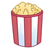 Full Popcorn Container red and white striped