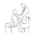 Doctor Examining Boy Line PNG