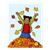 Girl Jumping in Leaves Color PNG