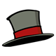 Black Top Hat with a red band