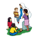 Jesus and the Children four children