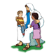 Jesus and the Children two children