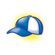 Blue and White Cap with a yellow background