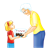 Giving a Cake Color PNG