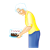 Lady with Cake Color PNG