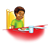 Boy at Table Color PNG