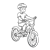Boy Riding Bike Line PNG