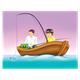 Father and Son Fishing scene
