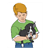 Boy with Injured Dog Color PDF
