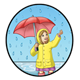 Rainy Scene girl with umbrella