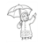 Girl with Umbrella Line PDF