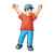 Boy with Arms Raised Color PNG