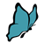 Teal Butterfly Color PNG