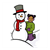 Girl with Snowman Color PDF