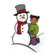 Girl with Snowman 