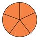 Fraction Pie showing five-fifths, orange