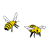Two Bees Color PNG