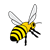 Bee Flying Away Color PNG