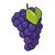 Plump Grape Cluster Color PNG
