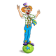 Clown 3 standing on a ball