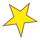 Yellow Star with orange border