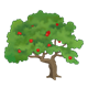Leafy Apple Tree with apples