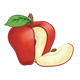 Red Apple with one slice