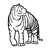 Standing Tiger Line PNG