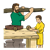 Joseph and Jesus at Work Color PNG