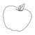 Green Apple Line PNG