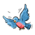 Flying Bluebird 1 Color PNG