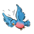 Flying Bluebird 2 Color PNG
