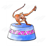 Monkey on Circus Stand