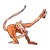 Monkey with Long Tail Color PNG