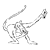 Monkey with Long Tail Line PNG