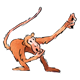 Monkey with Long Tail arm up